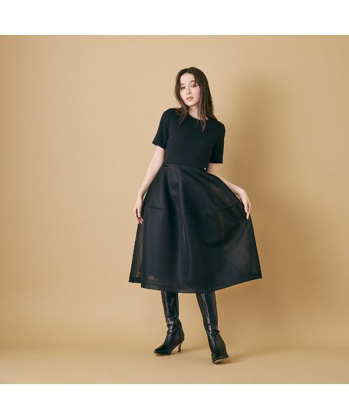 Rose Tiara / ローズティアラ ミニ丈・ひざ丈ワンピース | 【M-StyleLuxeコラボ】【人気のため追加】メッシュスカートワンピース | 詳細4