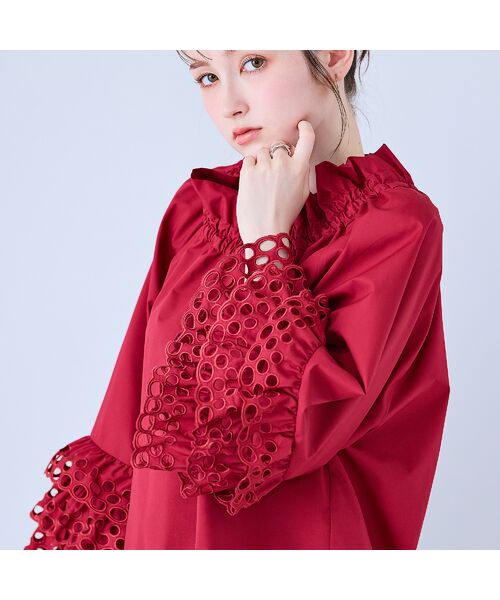 Rose Tiara / ローズティアラ シャツ・ブラウス | 刺繍スリーブフレアブラウス | 詳細12