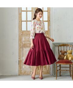 Rose Tiara / ローズティアラ ミニ・ひざ丈スカート | 8枚はぎティアードスカート