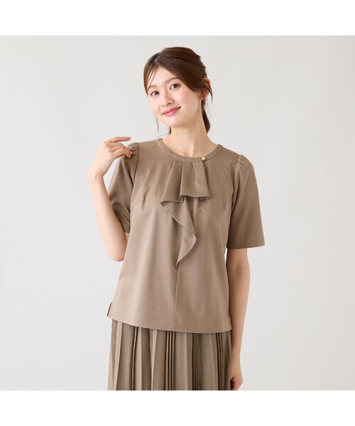 Rose Tiara / ローズティアラ カットソー | 【接触冷感/UVカット】フリルデザイン クルーネックカットソー | 詳細4