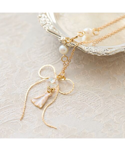 Rose Tiara / ローズティアラ ネックレス・ペンダント・チョーカー | リボン＆ドレスチャームロングネックレス | 詳細1