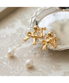 Rose Tiara / ローズティアラ ネックレス・ペンダント・チョーカー | リボン×パールスイングイヤリング
