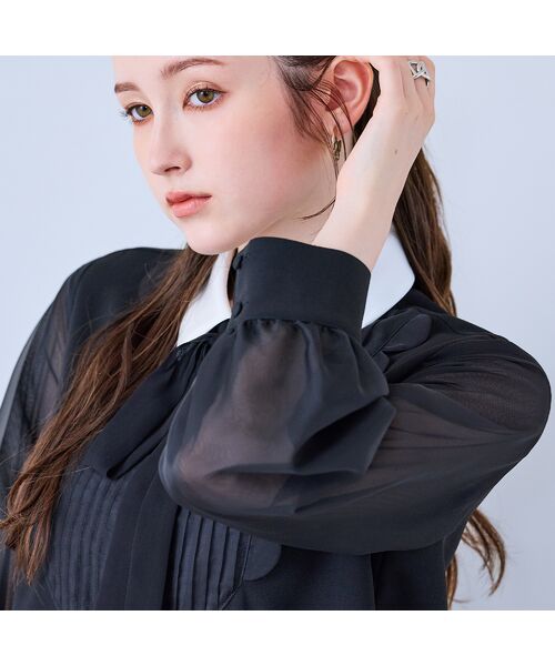 Rose Tiara / ローズティアラ ミニ丈・ひざ丈ワンピース | フロントスカラップシアースリーブワンピース | 詳細5