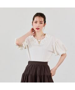 Rose Tiara / ローズティアラ カットソー | レース白襟カットソー