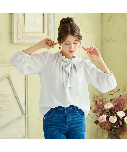 Rose Tiara / ローズティアラ シャツ・ブラウス | ドットギャザーリボンブラウス | 詳細2