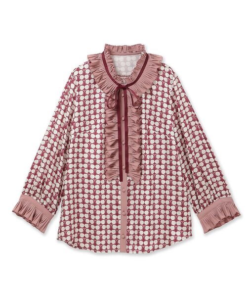 Rose Tiara / ローズティアラ シャツ・ブラウス | 幾何チェリープリントブラウス | 詳細13