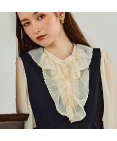 Rose Tiara / ローズティアラ シャツ・ブラウス | パウダーシフォンAudie a Musesロゴ刺繍ブラウス