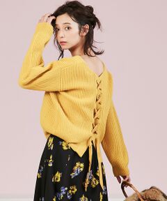 Rouge vif la cle / ルージュ・ヴィフ ラクレ ニット・セーター | バックレースアップニット【予約】