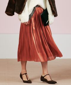 Rouge vif la cle / ルージュ・ヴィフ ラクレ ミニ・ひざ丈スカート | サテンギャザースカート