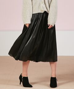 Rouge vif la cle / ルージュ・ヴィフ ラクレ ミニ・ひざ丈スカート | サテンギャザースカート