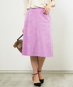 Rouge vif la cle / ルージュ・ヴィフ ラクレ ミニ・ひざ丈スカート | Yangany フェイクスエードセミフレアスカート