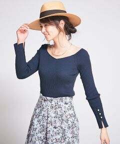 Rouge vif la cle / ルージュ・ヴィフ ラクレ ニット・セーター | 袖ボタン＆スリット入りリブニット