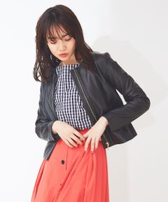 Rouge vif la cle / ルージュ・ヴィフ ラクレ レザーブルゾン・ジャケット | ノーカラーレザーブルゾン