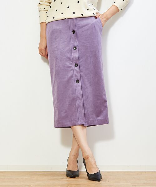 【MICA&DEAL】スエードフロントボタンスカート