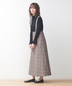 Rouge vif la cle / ルージュ・ヴィフ ラクレ ロング・マキシ丈スカート | 【展開店舗限定】チェック柄サスペンダー付きスカート