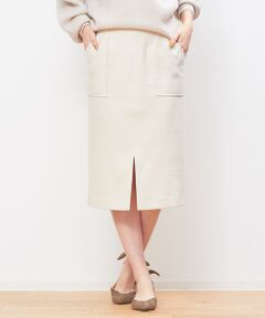 Rouge vif la cle / ルージュ・ヴィフ ラクレ ミニ・ひざ丈スカート | ウール混ポケット付きタイトスカート