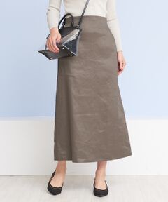 Rouge vif la cle / ルージュ・ヴィフ ラクレ ロング・マキシ丈スカート | セミフレアリネンタイトスカート
