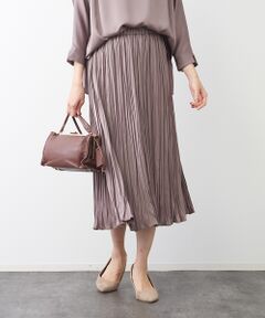 Rouge vif la cle / ルージュ・ヴィフ ラクレ ロング・マキシ丈スカート | サテンシワプリーツスカート