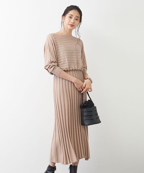 セール ワイドリブニットワンピース ワンピース Rouge Vif La Cle ルージュ ヴィフ ラクレ ファッション通販 タカシマヤファッションスクエア