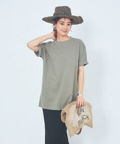 ピースダイコットンチュニックTシャツ