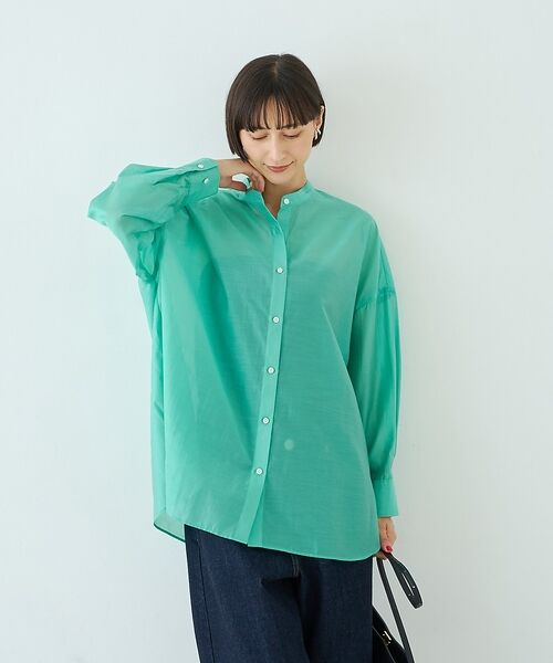 Rouge vif la cle / ルージュ・ヴィフ ラクレ シャツ・ブラウス | 【店舗限定】ナチュラルオーガンジーシアーシャツ | 詳細1