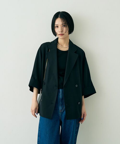 Rouge vif la cle / ルージュ・ヴィフ ラクレ テーラードジャケット | 撥水ドルマンハーフスリーブジャケット | 詳細25