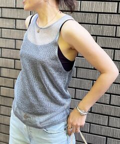 Rouge vif la cle / ルージュ・ヴィフ ラクレ キャミソール・チューブトップ | 針抜きシアーメタリックアメスリニット