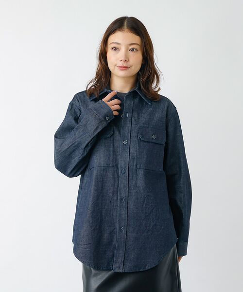 Rouge vif la cle / ルージュ・ヴィフ ラクレ Gジャン・デニムジャケット | 【woadblue /ウォードブルー】CPO SHIRT JACKET / CP | 詳細12