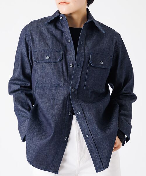 Rouge vif la cle / ルージュ・ヴィフ ラクレ Gジャン・デニムジャケット | 【woadblue /ウォードブルー】CPO SHIRT JACKET / CP | 詳細9