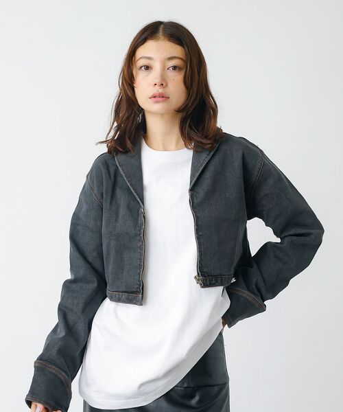 Rouge vif la cle / ルージュ・ヴィフ ラクレ Gジャン・デニムジャケット | 【157×WOADBLUE】Short ZIP UP Jacket / ショート | 詳細1