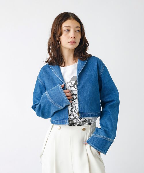 Rouge vif la cle / ルージュ・ヴィフ ラクレ Gジャン・デニムジャケット | 【157×WOADBLUE】Short ZIP UP Jacket / ショート | 詳細21