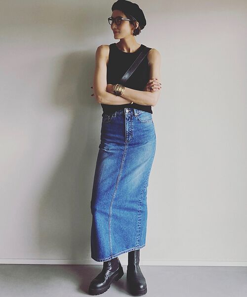 Rouge vif la cle / ルージュ・ヴィフ ラクレ ロング・マキシ丈スカート | 【woadblue /ウォードブルー】I LINE DENIM SKIRT / | 詳細11