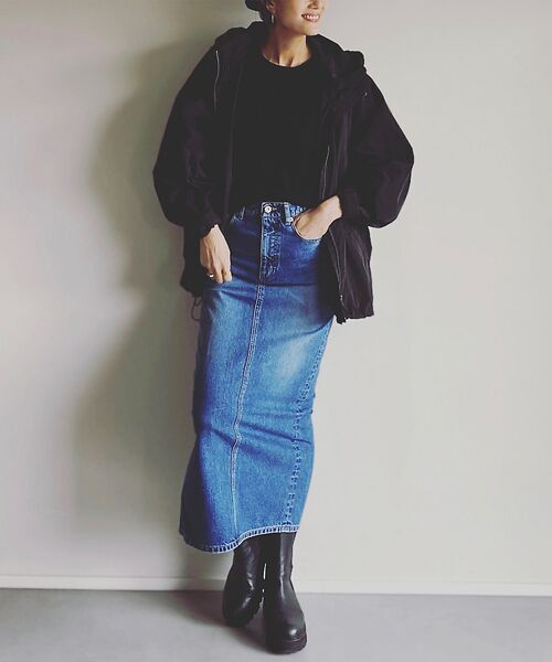 Rouge vif la cle / ルージュ・ヴィフ ラクレ ロング・マキシ丈スカート | 【woadblue /ウォードブルー】I LINE DENIM SKIRT / | 詳細12