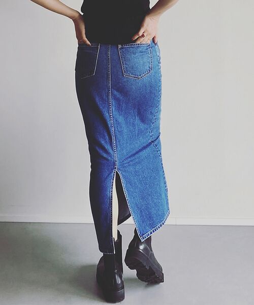 Rouge vif la cle / ルージュ・ヴィフ ラクレ ロング・マキシ丈スカート | 【woadblue /ウォードブルー】I LINE DENIM SKIRT / | 詳細14