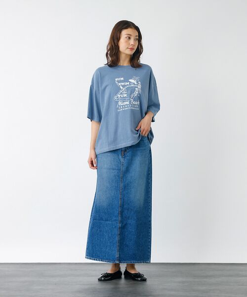 Rouge vif la cle / ルージュ・ヴィフ ラクレ ロング・マキシ丈スカート | 【woadblue /ウォードブルー】I LINE DENIM SKIRT / | 詳細3