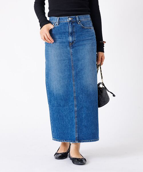 Rouge vif la cle / ルージュ・ヴィフ ラクレ ロング・マキシ丈スカート | 【woadblue /ウォードブルー】I LINE DENIM SKIRT / | 詳細5