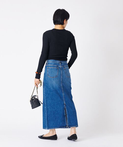 Rouge vif la cle / ルージュ・ヴィフ ラクレ ロング・マキシ丈スカート | 【woadblue /ウォードブルー】I LINE DENIM SKIRT / | 詳細7