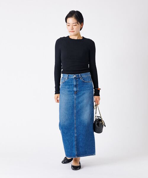 Rouge vif la cle / ルージュ・ヴィフ ラクレ ロング・マキシ丈スカート | 【woadblue /ウォードブルー】I LINE DENIM SKIRT / | 詳細8