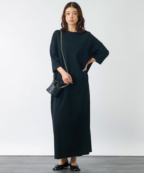 Rouge vif la cle/ルージュ・ヴィフ ラクレ 【Charcoal TOKYO】クルーネック カットソードレス / Tシャツワン ブラック S Rouge vif la cle/ルージュ・ヴィフ ラクレ 【Charcoal TOKYO】クルーネック カットソードレス / Tシャツワン ブラック S