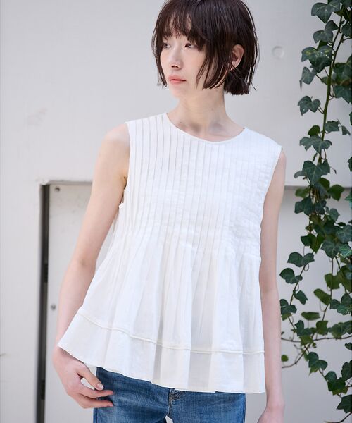 Rouge vif la cle / ルージュ・ヴィフ ラクレ シャツ・ブラウス | 【MICA&DEAL/マイカアンドディール】ノースリーブピンタックブラウス　タッ | 詳細1