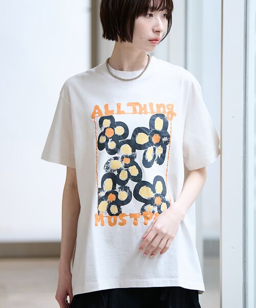 Rouge vif la cle/ルージュ・ヴィフ ラクレ 【KURO/クロ】ANYTHING FLOWER Tシャツ/日本製【WEB限定】 ホワイト F Rouge vif la cle/ルージュ・ヴィフ ラクレ 【KURO/クロ】ANYTHING FLOWER Tシャツ/日本製【WEB限定】 ホワイト F