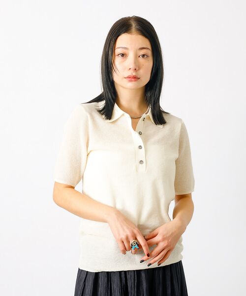 Rouge vif la cle / ルージュ・ヴィフ ラクレ シャツ・ブラウス | 【MICA&DEAL/マイカアンドディール】sheer knit polo sh | 詳細1