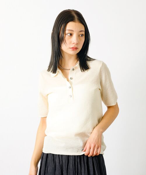 Rouge vif la cle / ルージュ・ヴィフ ラクレ シャツ・ブラウス | 【MICA&DEAL/マイカアンドディール】sheer knit polo sh | 詳細2