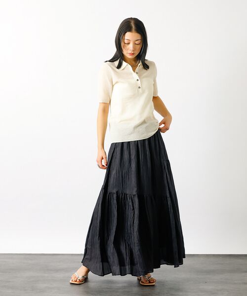 Rouge vif la cle / ルージュ・ヴィフ ラクレ シャツ・ブラウス | 【MICA&DEAL/マイカアンドディール】sheer knit polo sh | 詳細4