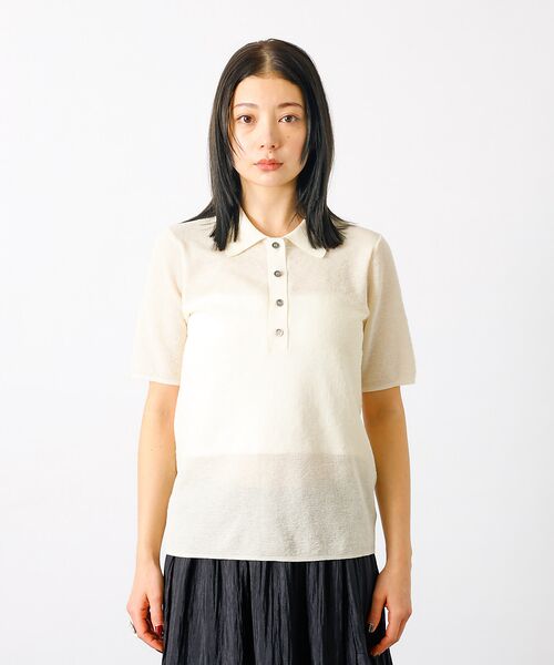 Rouge vif la cle / ルージュ・ヴィフ ラクレ シャツ・ブラウス | 【MICA&DEAL/マイカアンドディール】sheer knit polo sh | 詳細5