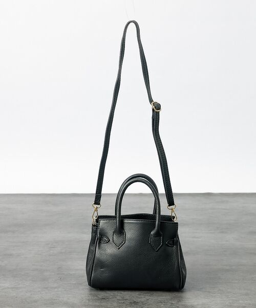 【AULENTTI】2WAY レザーバッグ　黒　ショルダー付 AULENTTI ショルダーバッグ バッグ 「AULENTTI/オウレンティ