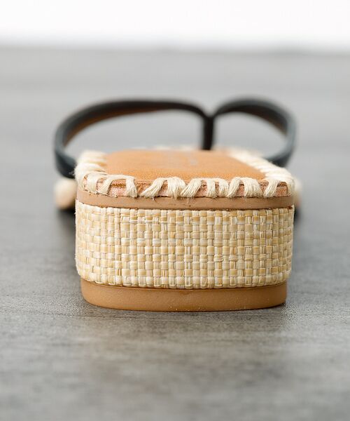 Rouge vif la cle / ルージュ・ヴィフ ラクレ サンダル | 【PAOLO BOVE / パオロ ボーヴ】ヒール トングサンダル / ラフィア | 詳細13