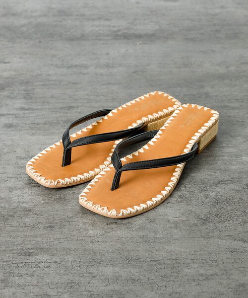 Rouge vif la cle / ルージュ・ヴィフ ラクレ サンダル | 【PAOLO BOVE / パオロ ボーヴ】ヒール トングサンダル / ラフィア | 詳細8