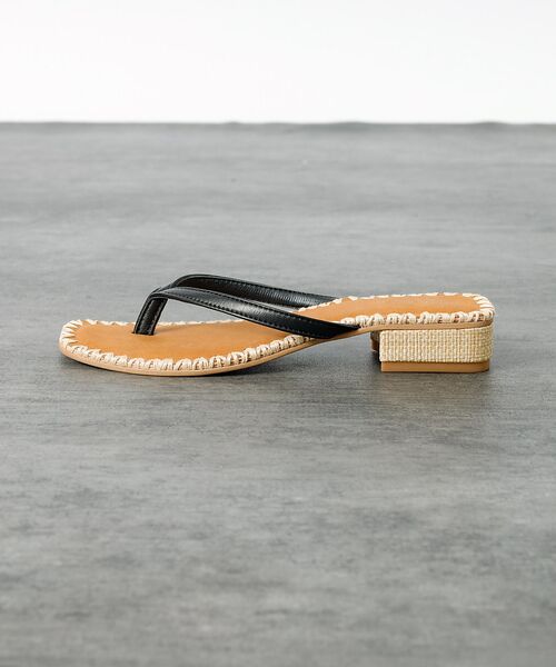 Rouge vif la cle / ルージュ・ヴィフ ラクレ サンダル | 【PAOLO BOVE / パオロ ボーヴ】ヒール トングサンダル / ラフィア | 詳細9