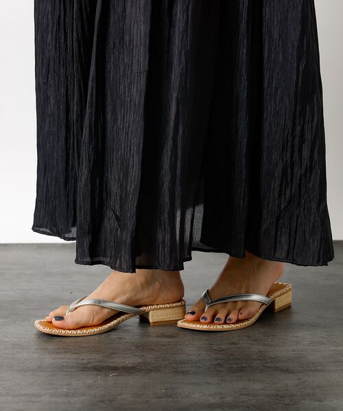 Rouge vif la cle / ルージュ・ヴィフ ラクレ サンダル | 【PAOLO BOVE / パオロ ボーヴ】ヒール トングサンダル / ラフィア | 詳細17